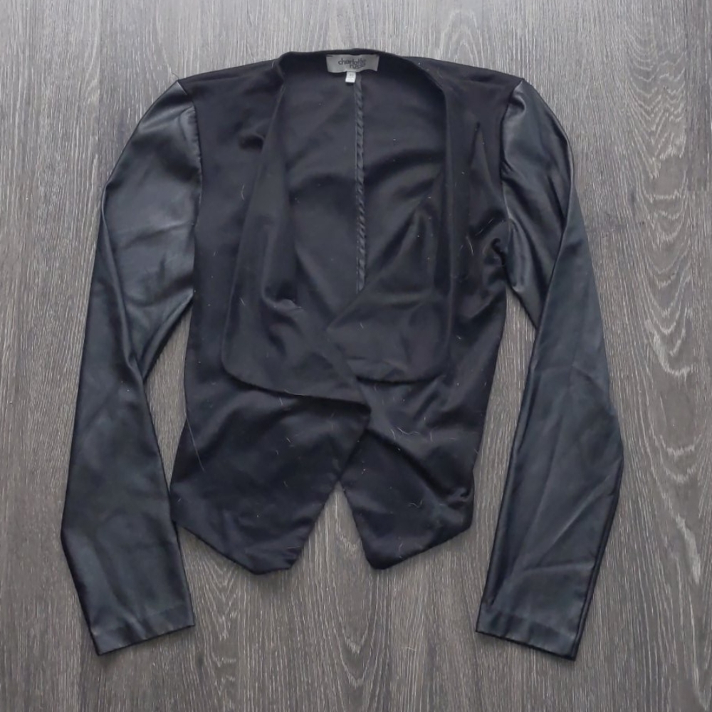 Leather and fabric jacket